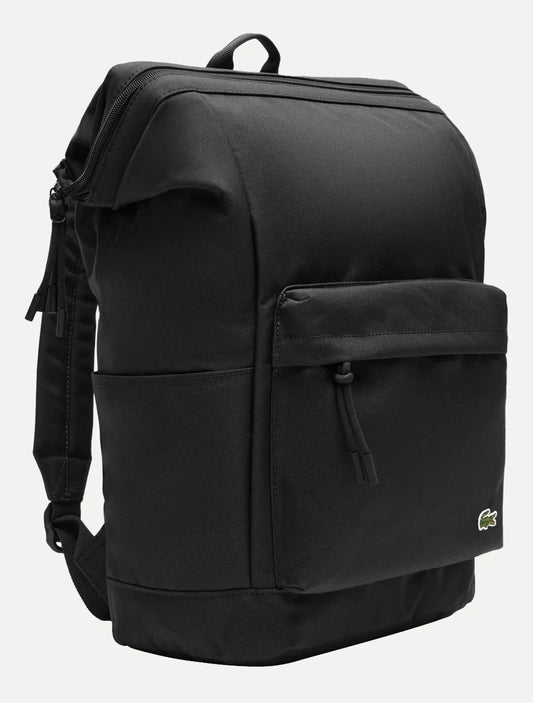 Mochila Cuadrada de Lona Reciclada Lacoste – Negro