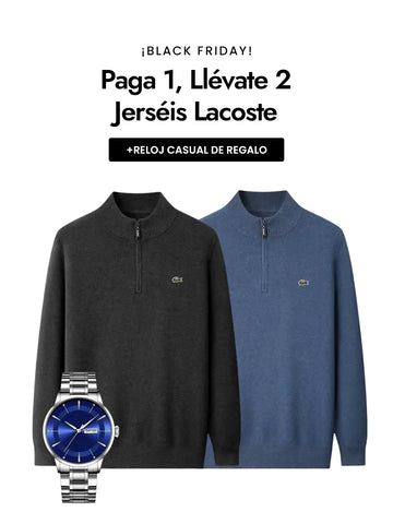 Paga 1, Llévate 2 Jerséis Lacoste + Reloj Casual de Regalo